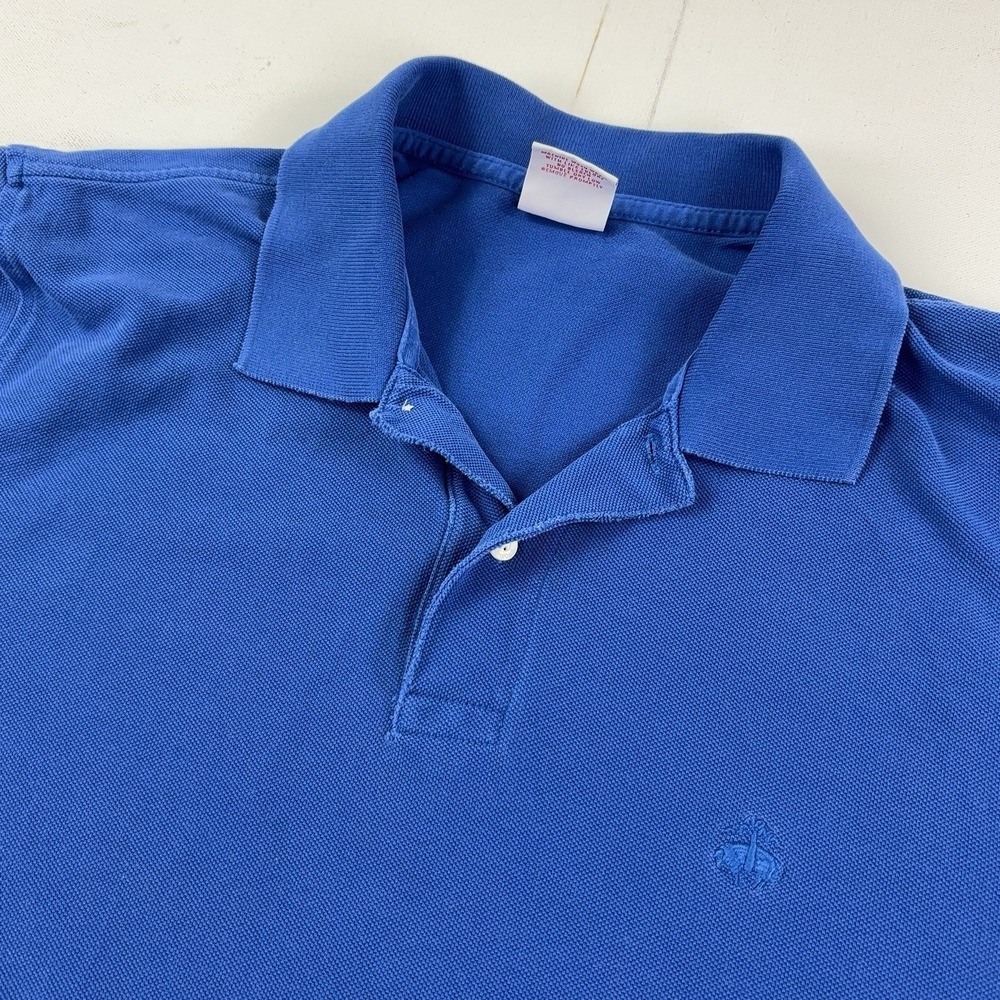 Brooks Brothers Polo Shirt Mens M Blue Performance Cotton Knit Short Sleeve